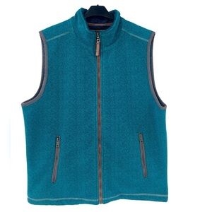 True Grit Herringbone Zip Fleece Vest western, blue SZ XL